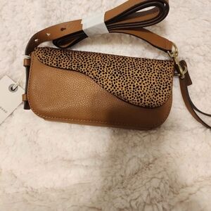 Lucky brand leather mini crossbody bag Leopard Print
